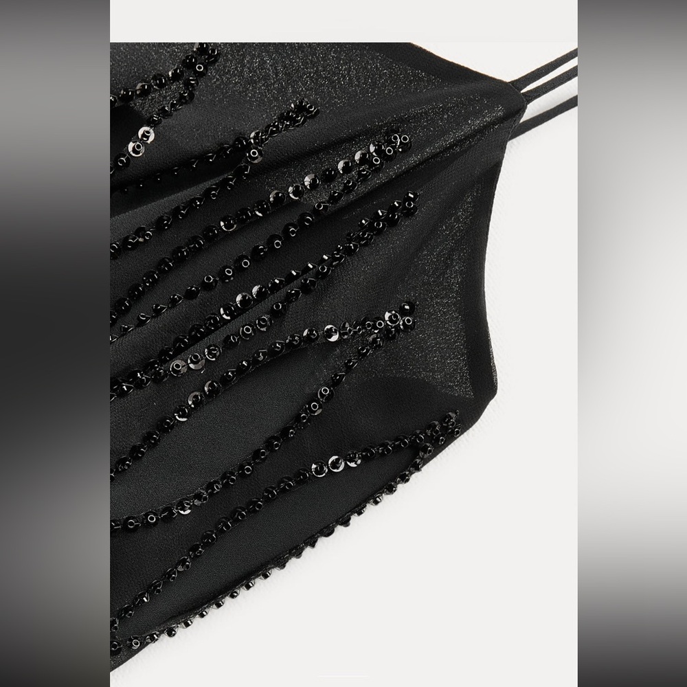 Zara fringed rhinestones cut out Zara Woman collection dress - Picture 8 of 14